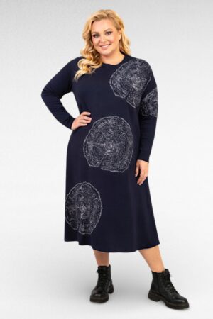 KL.854 - Suure hõbedase ringimustriga kootud kleit "Miss Bonni"