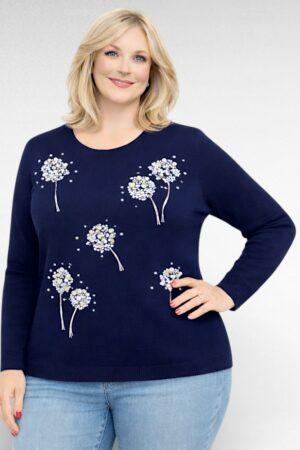 KU.078 - Tumesinine pärlitega sviiter "Bonmarche"