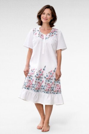 OR.017 - Ivoryvalge lillemustriga öösärk/kodukleit "National"