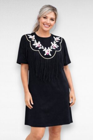 TU.306 - Must tikandite ja narmastega tuunika "Asos"