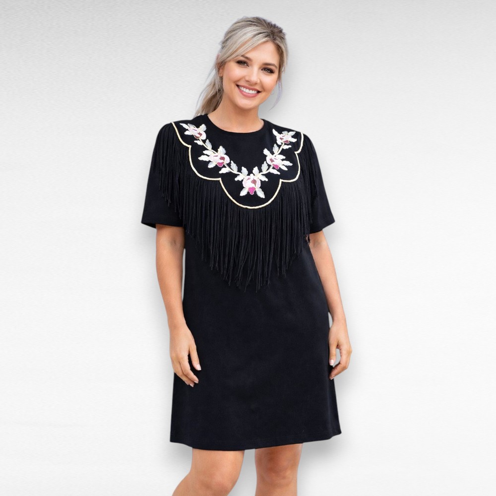 Must tikandite ja narmastega tuunika "Asos" (TU.306)