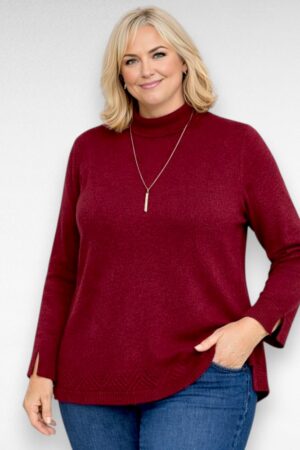 KU.094 - Kõrgema kaelusega pluss suuruses naiste sviiter "Yours"