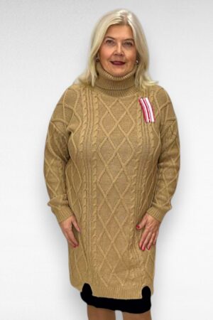 KU.034 - Kõrge kaelusega pikem palmikkoes sviiter