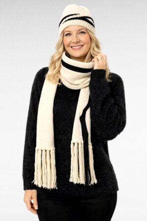 MU.121 - Kena villasegune soe komplekt mütsi ja pika salliga