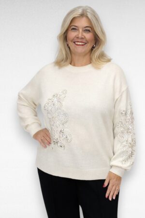 KU.046 - Pidulik sätendavate kivikeste ja tikanditega sviiter