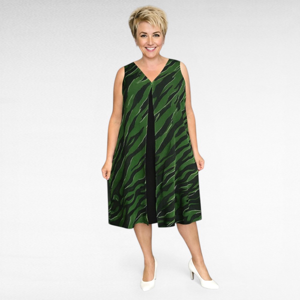 Rohelisekirju kahekihiline suvekleit "Evans" (KL.266)