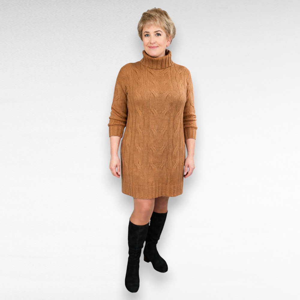 KU.792 - Palmikkoes kõrge kaelusega pikem sviiter "Italy Moda"