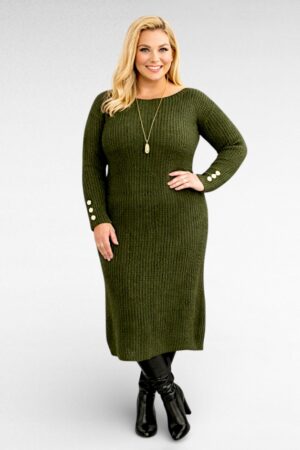 KL.644 - Pehme pluss suuruses mohäärivillaga kampsunkleit/kootud kleit