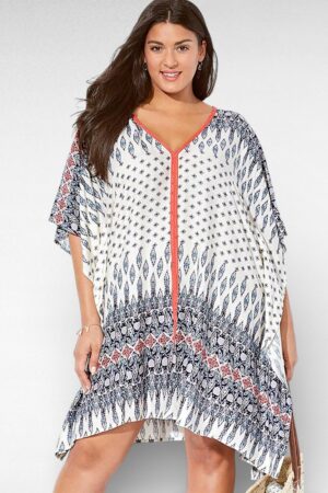 TU.085 - Kirju õhuline kaftantuunika/rannatuunika "Swimsuit"