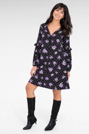 Must lillakirju lillemustriga minikleit "Simply Be" (KL.011)