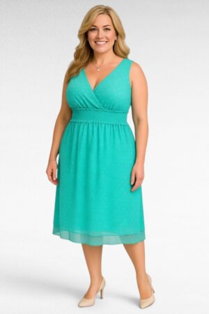 Mündiroheline mummulise mustriga pluss suurus kleit "Mlle Gabrielle" (KL.143)