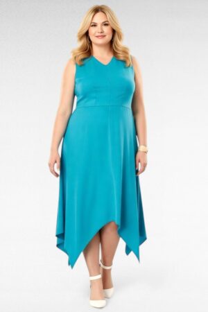 Pidulik türkiistooni pluss suurus naiste kleit "Jessica London" (KL.413)