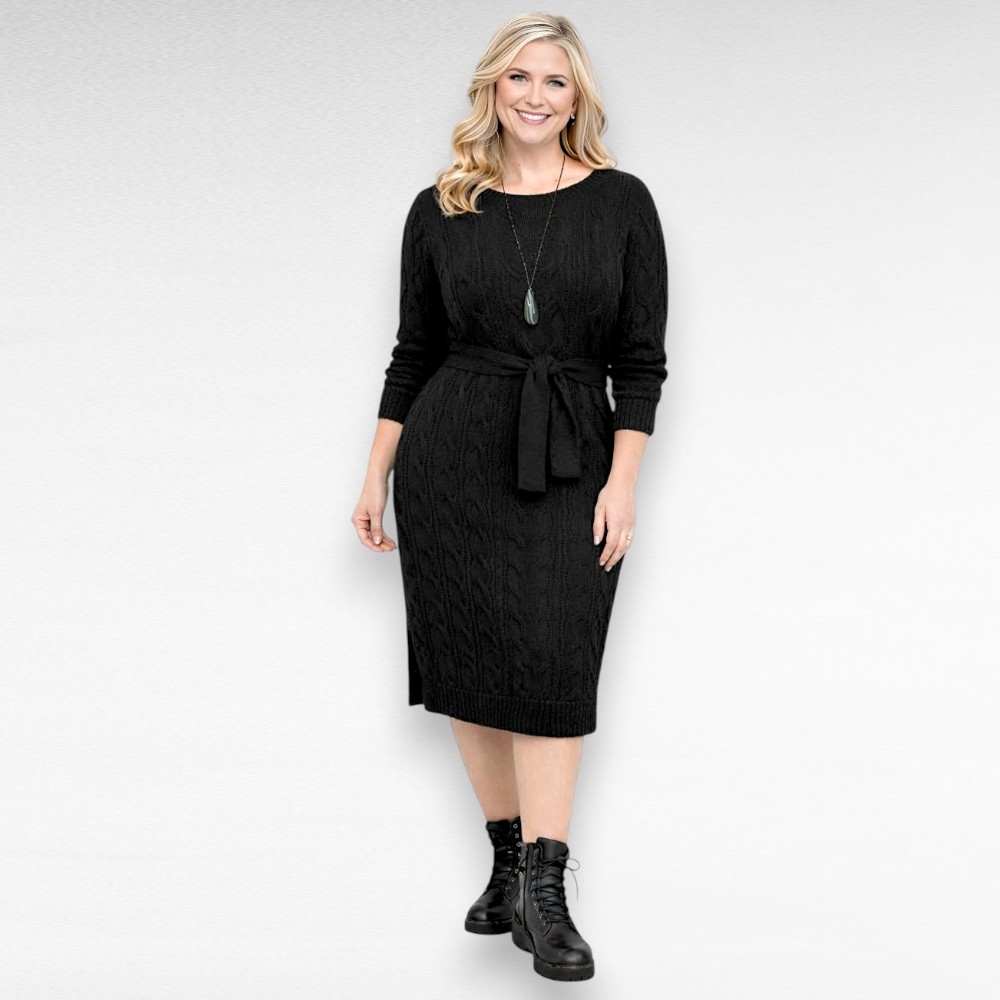 KL.243 - Palmikkoes keskelt vööga naiselik kampsunkleit "Miia" - Image 3