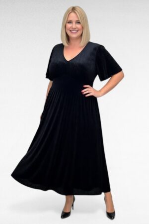 Pidulik must triibulise koemustriga pluss suurus naiste sametkleit (KL.257)