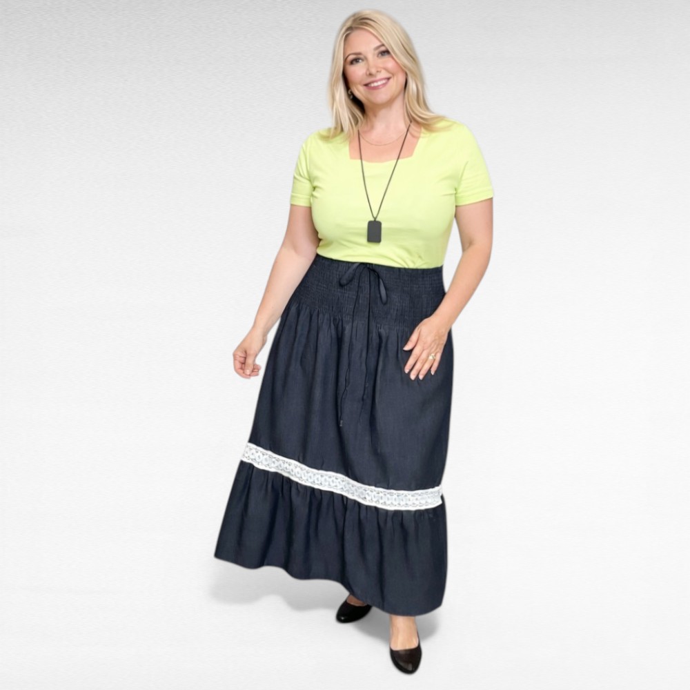 Mustjashall satsiline ja pitsiline suvine maksiseelik (SE.039) - Image 2