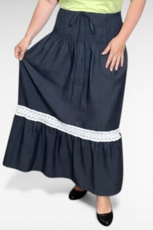 Mustjashall satsiline ja pitsiline suvine maksiseelik (SE.039)