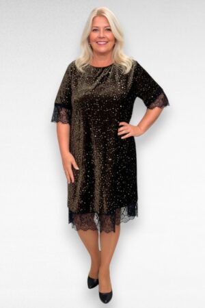 Luksuslik sätendav pitsiga kaunistatud kleit Itaaliast (KL.301)