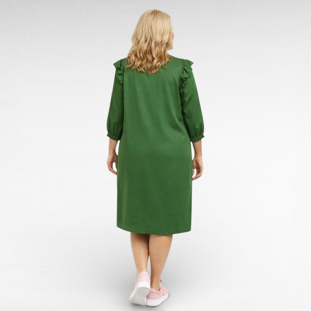 KL.223 - Roheline satsiliste varrukatega taskutega kleit "JD Williams" - Image 3