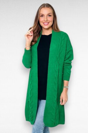 Palmikkoes kootud naiselik kardigan "Kesi" (KA.203)