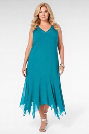 Pidulik mereroheline pluss suurus naiste kleit "Roamans" (KL.095)