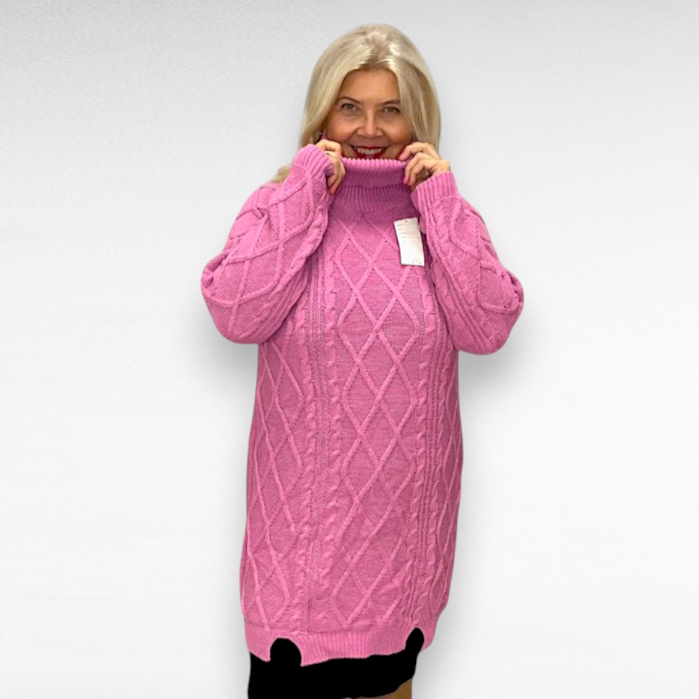 KU.034 - Kõrge kaelusega pikem palmikkoes sviiter - Image 2