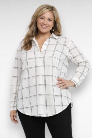 Valge-ja mustaruudulise mustriga pluus "Jd Williams" (PL.266)