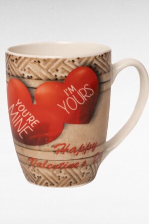 KI.008 - Sõbrapäevaks! Südamemustriga tass " I am Yours , You are mine"