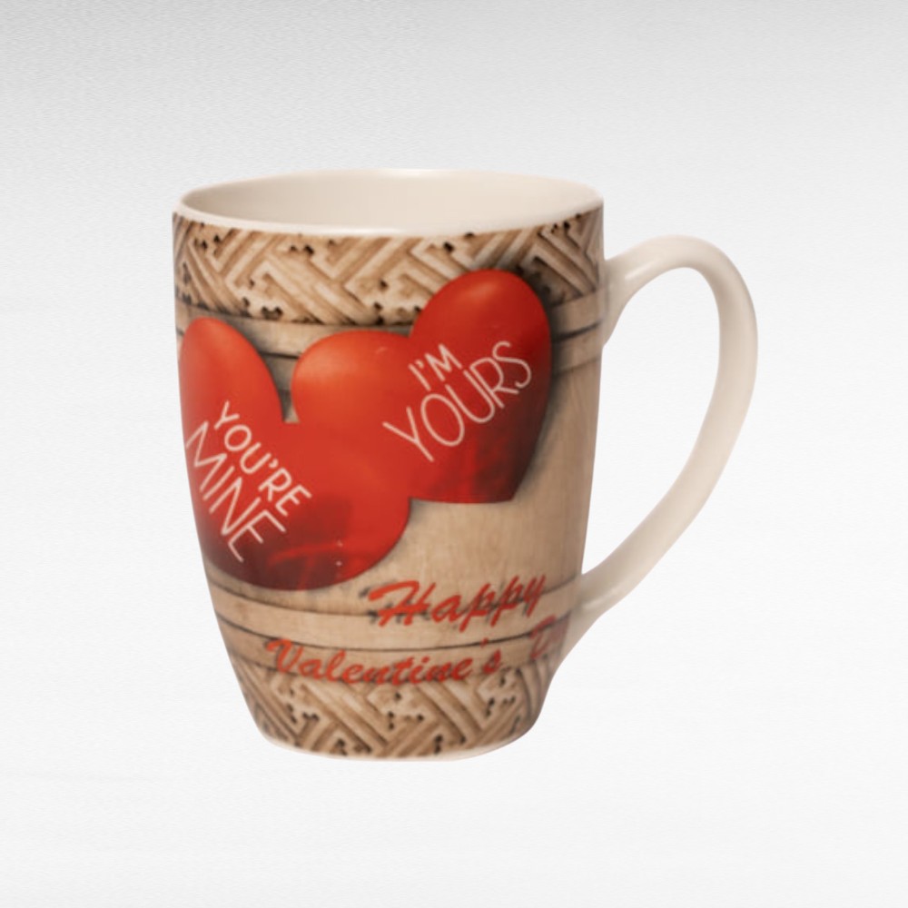 KI.008 - Südamemustriga tass " I am Yours , You are mine"