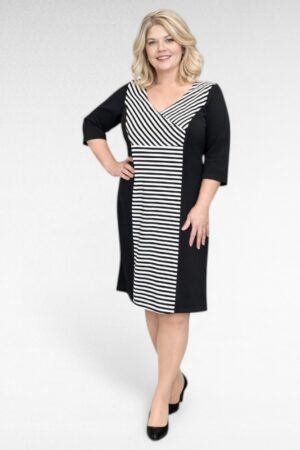 KL.312 - Musta- ja valgetriibuline soliidne kleit "Scarlett and Jo"