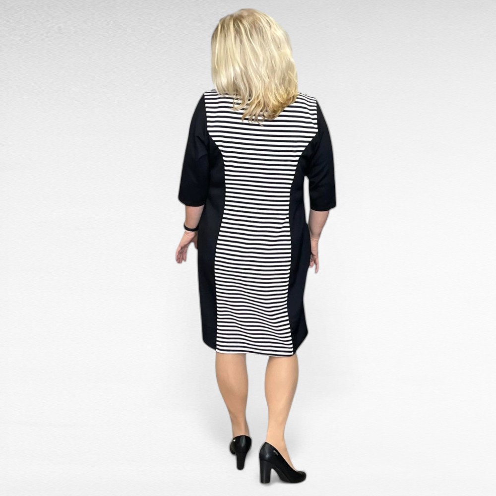 Musta- ja valgetriibuline soliidne kleit "Scarlett and Jo" (KL.312) - Image 3