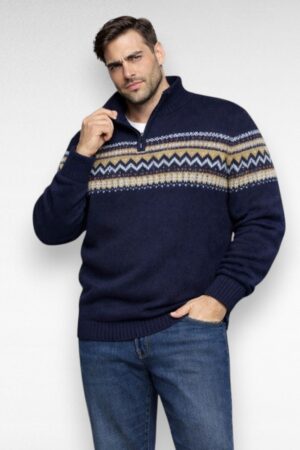 ME.126 - Pluss suuruses tumesinine meeste sviiter-pikemale kasvule