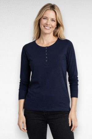 PL.130 - Tumesinine puuvillane naiste pluus "Ellos"