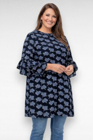 Must sinisekirju oksamustriga satsiline tuunika "Ellos" (TU.151)