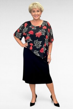 Must vahtralehemustriga õlasalliga pidulik kleit "Alissa" (KL.648)