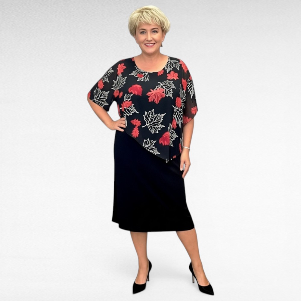 Must vahtralehemustriga õlasalliga pidulik kleit "Alissa" (KL.648)