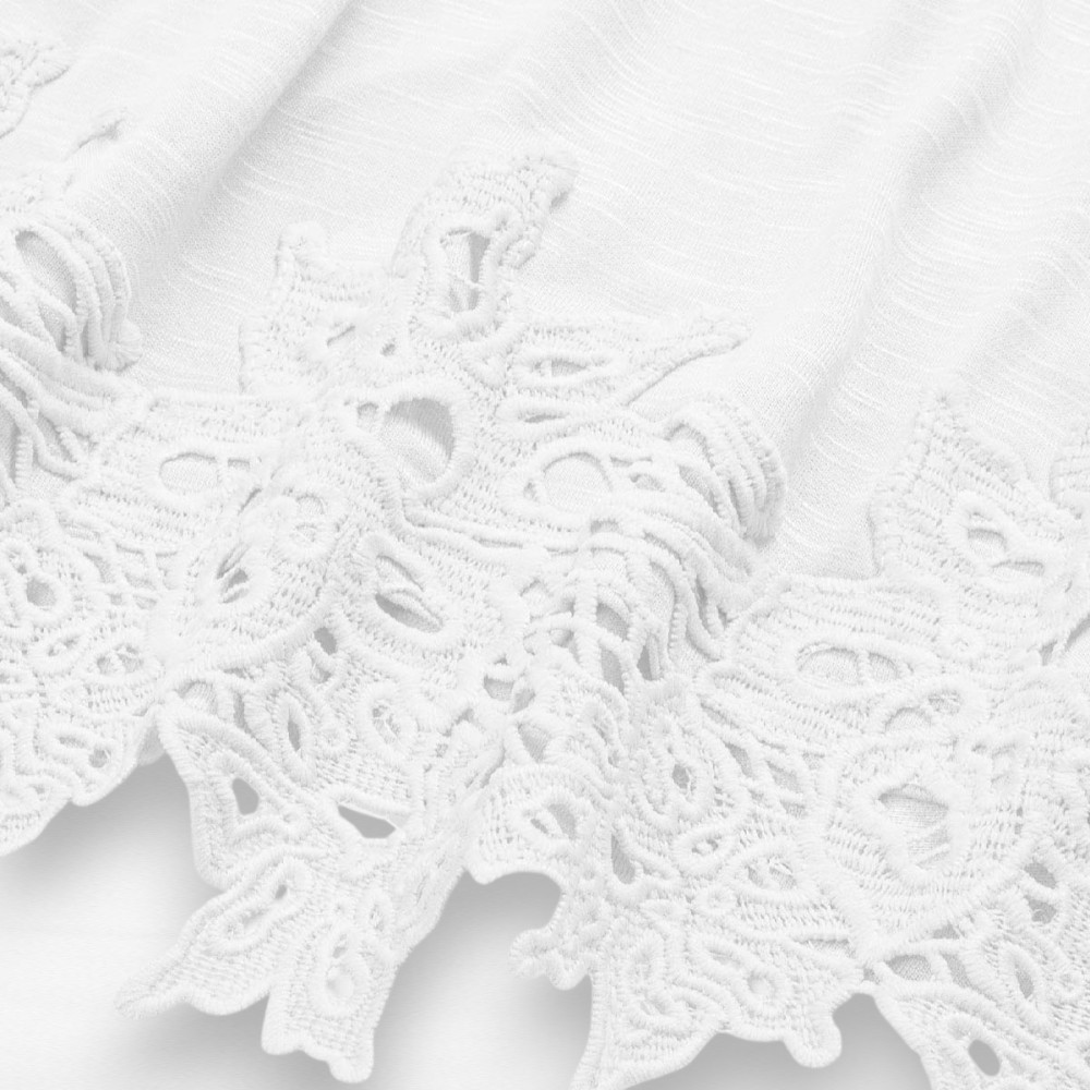 PL.163 - Valge broderiipitsiga pikem poolpikkade varrukatega pluus "Body Flirt" - Image 3