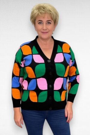 Värvikirev eest nööpidega kardigan "Signe" (KU.065)