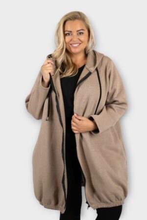 Seest sooja fliisvoodriga pikem naiste dressipluus/jakk (SP.037)