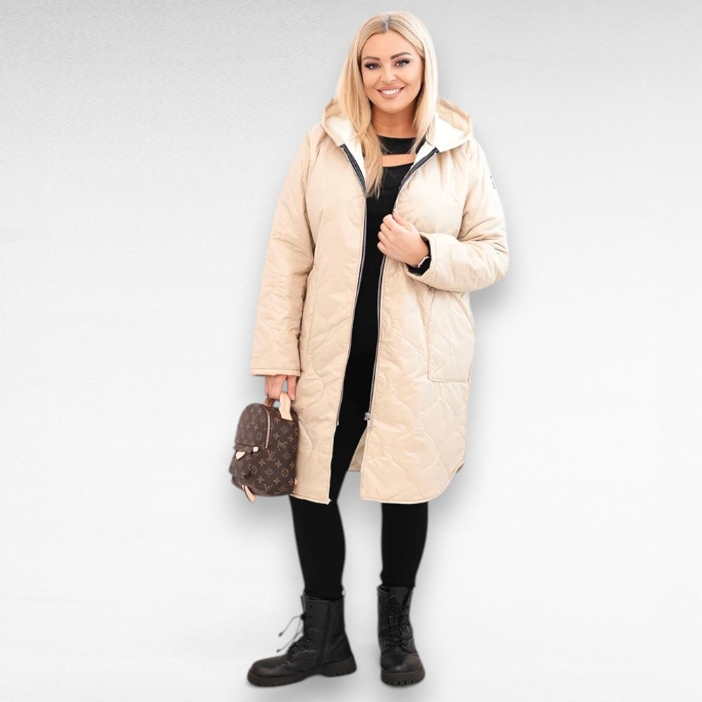 Pikem moodne kapuutsi ja taskutega naiste kevadjope (JO.078) - Image 6