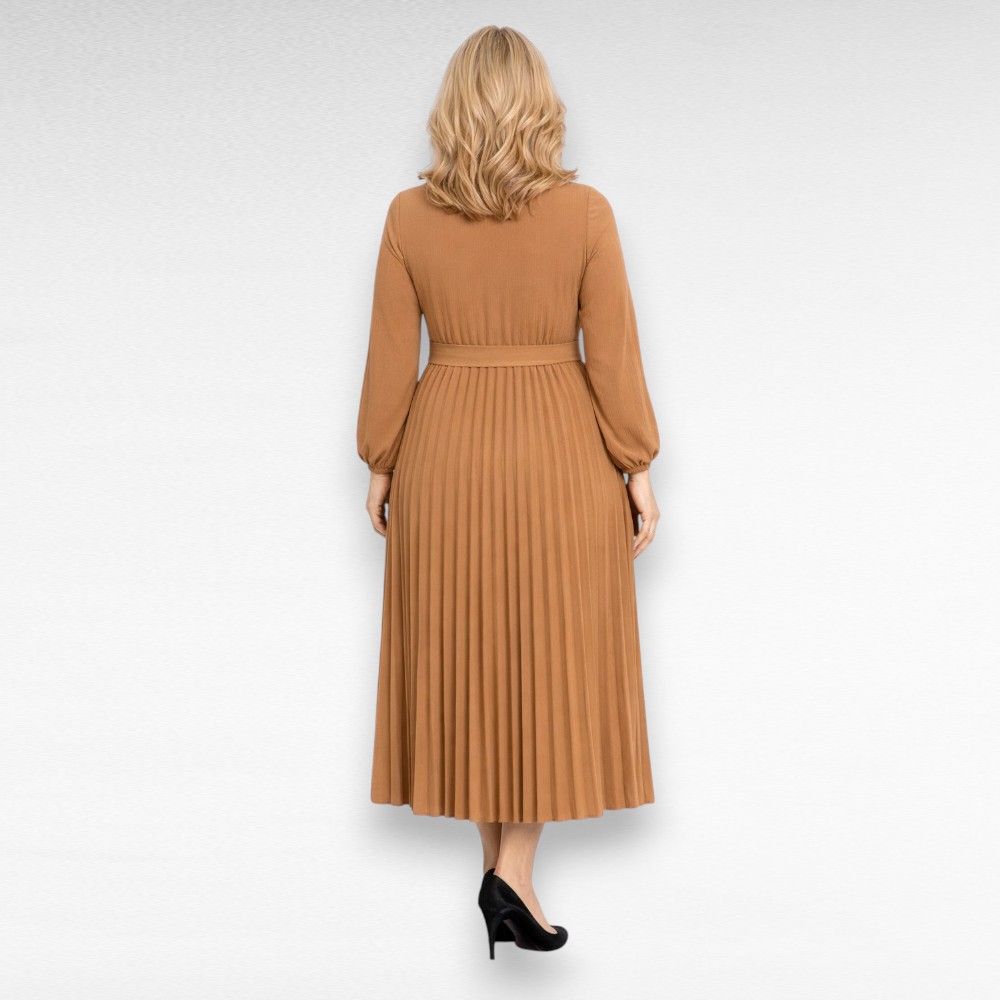 Pidulik pikk cameltooni plisseerkleit "Mariann" (KL.289) - Image 2