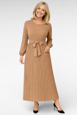 Pidulik pikk cameltooni plisseerkleit "Mariann" (KL.289)