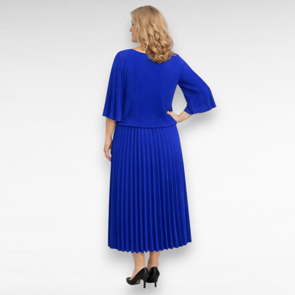 Kvaliteetne alt voodriga pikk pidulik plisseerkleit "Sirle" (KL.893) - Image 3