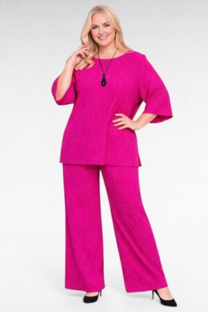 Pluss suuruses 2-osaline suvine pükskostüüm naistele (KO.014)