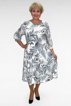 Kirju lehemustriga pluss suurus naiste satsiline kleit (KL.284)