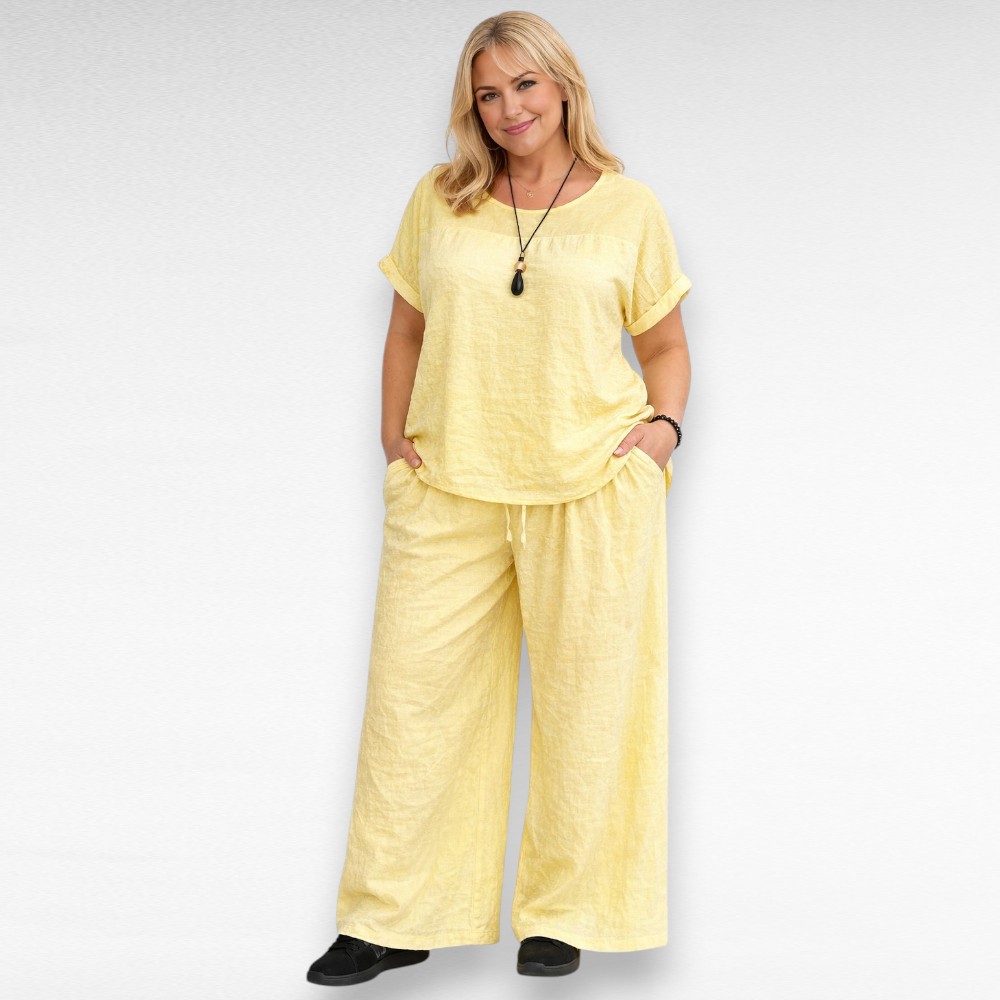 Suvine 2-osaline viskooskangast pükskostüüm (KO.022)