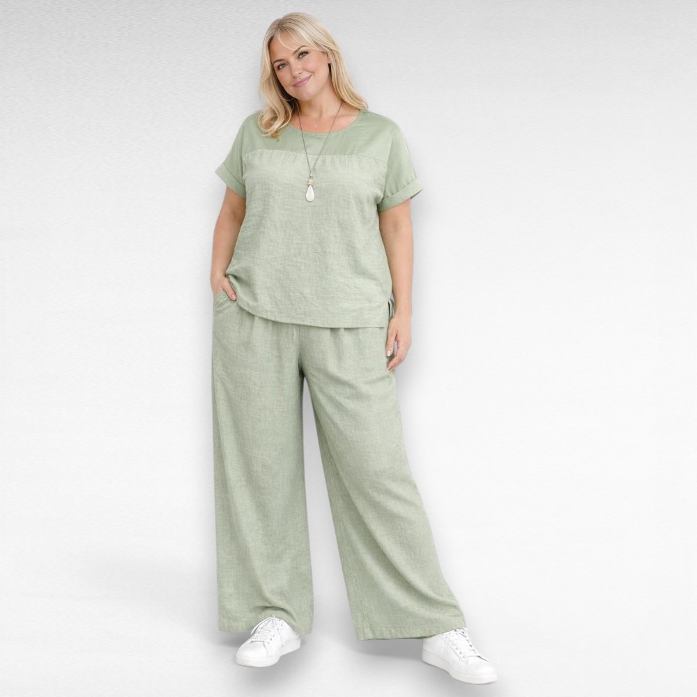 Suvine 2-osaline viskooskangast pükskostüüm (KO.022) - Image 3