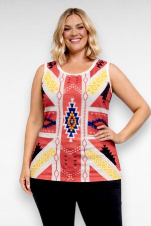 Sätendavate litritega geomeetrilise mustriga top  (PL.273)