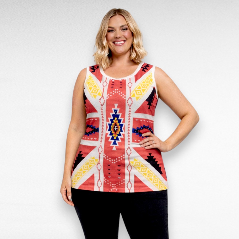 Sätendavate litritega geomeetrilise mustriga top (PL.273)