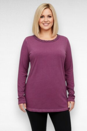 Lilla puuvillane naiste pluus (PL.245)