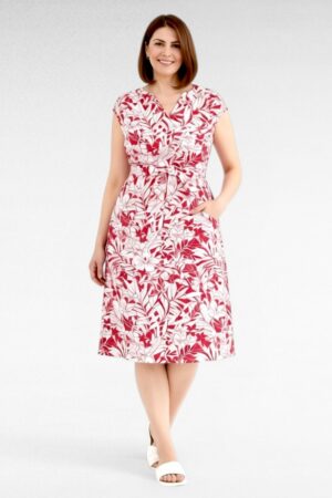 Punasekirju lillemustriga taskutega suvekleit (KL.180)